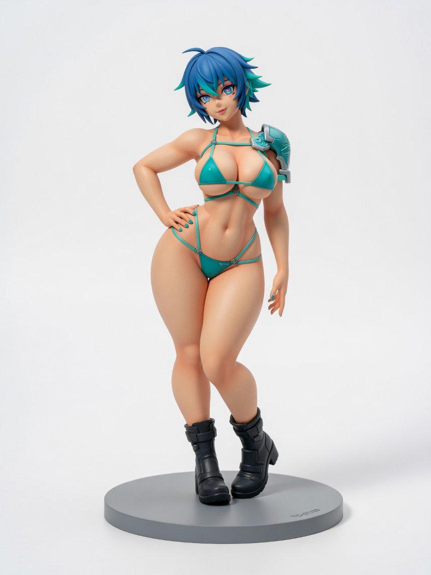 Figura garage kit Launnch · estilo Cyber · cyber resina · resina pintada a mano · Garage Kit Studio