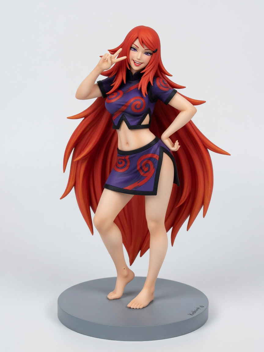 Figura garage kit Kushinah Uzumaki · estilo Runas · maga de runas · resina pintada a mano · Garage Kit Studio