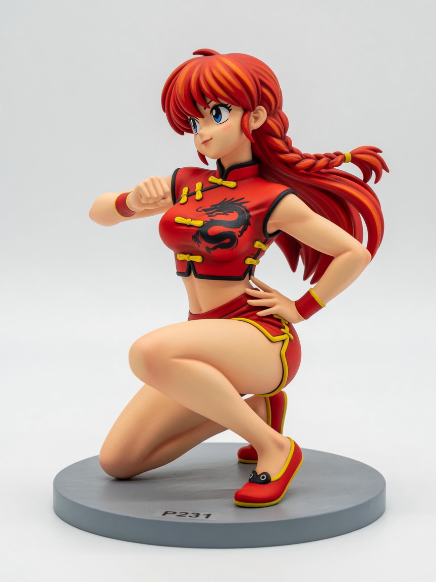 Figura garage kit Lanma Saotome Female Form · estilo Magia · heroina magica artesanal · resina pintada a mano · Garage Kit Studio