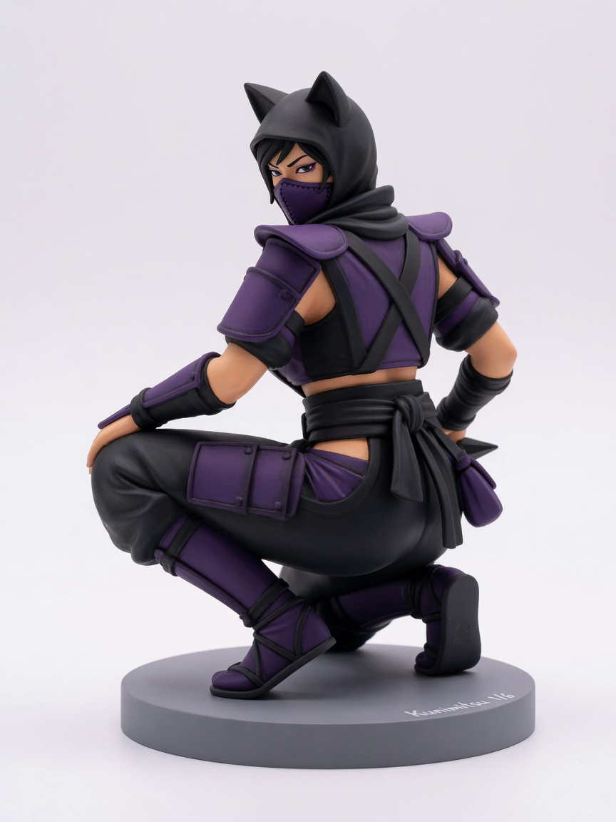 Figura garage kit Kunimitso · estilo Magia · heroina magica artesanal · resina pintada a mano · Garage Kit Studio