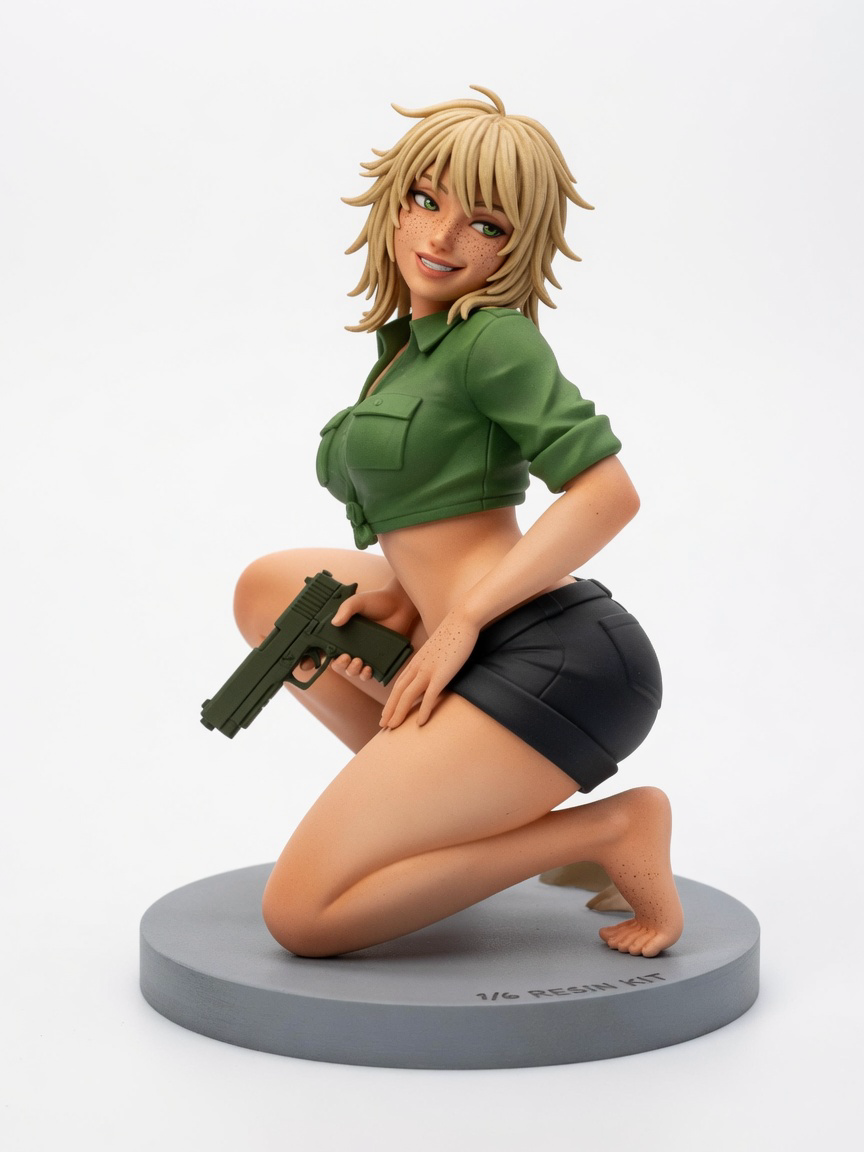 Figura garage kit Launche · estilo Cyber · cyber resina · resina pintada a mano · Garage Kit Studio