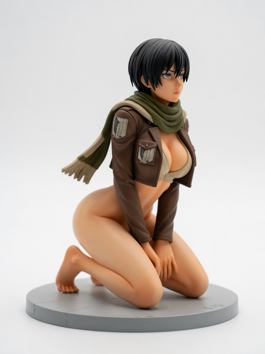 Figura garage kit Mikassa Ackerman Bloom · estilo Magia · heroina magica artesanal · resina pintada a mano · Garage Kit Studio