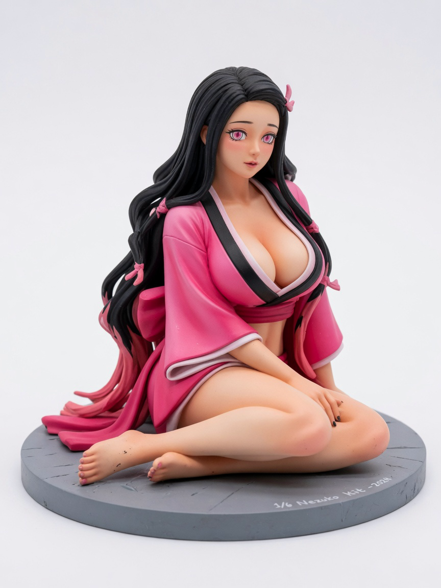 Figura garage kit Nezzuko Kamado · estilo Magia · heroina magica artesanal · resina pintada a mano · Garage Kit Studio