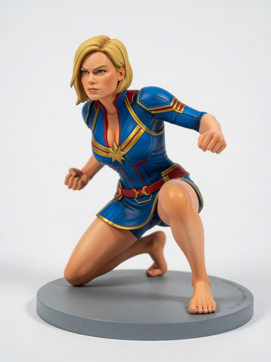 Figura garage kit Caroly Danvers · estilo Aventura · aventura urbana live · resina pintada a mano · Garage Kit Studio