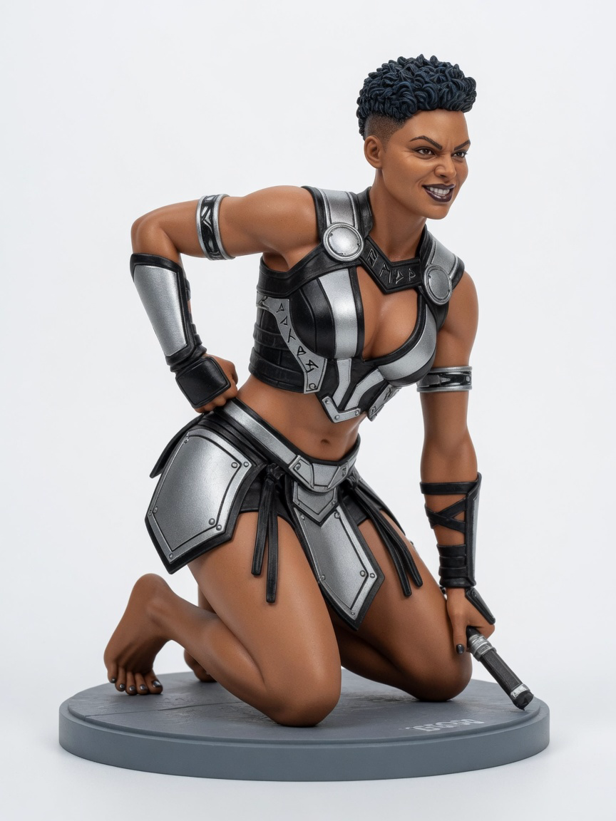 Figura garage kit Valkyrio · estilo Brillo · companion luminoso · resina pintada a mano · Garage Kit Studio