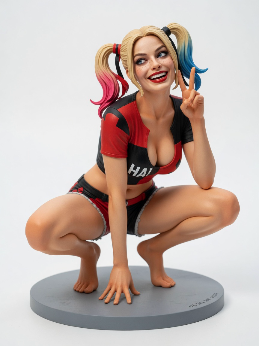 Figura garage kit Harlei Quinn Live · estilo Cyber · cyber resina · resina pintada a mano · Garage Kit Studio
