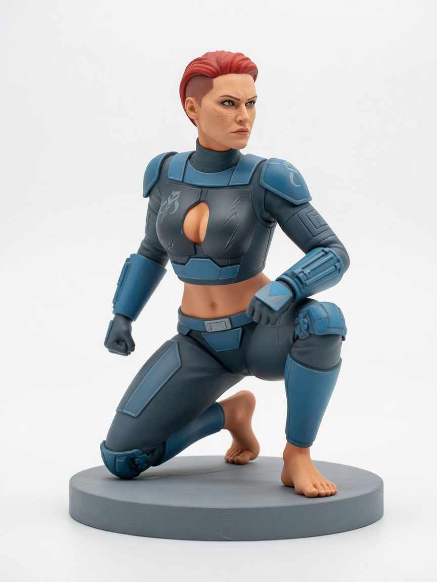 Figura garage kit Bo-Ketan Kryze · estilo Cyber · cyber resina · resina pintada a mano · Garage Kit Studio