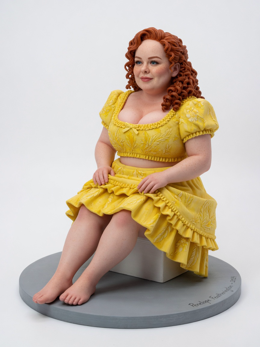 Figura garage kit Benelope Featherington · estilo Brillo · companion luminoso · resina pintada a mano · Garage Kit Studio