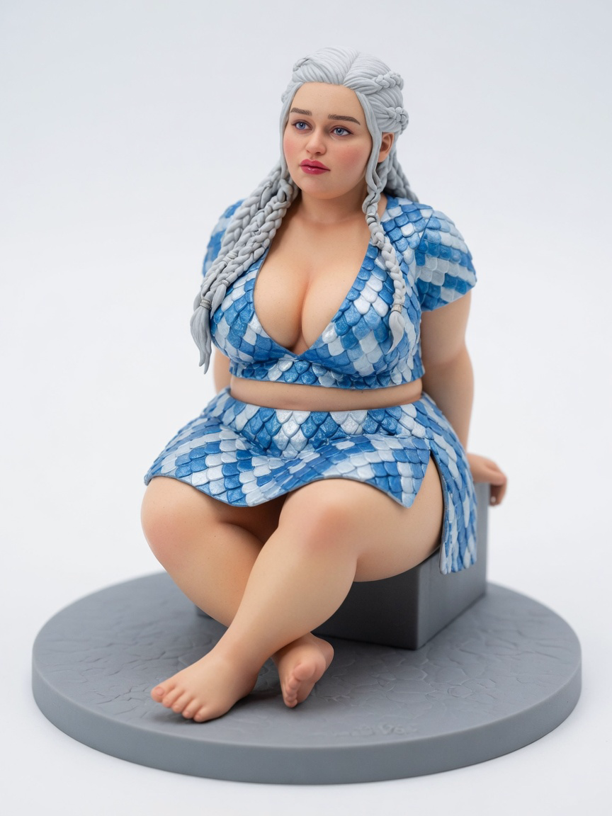 Figura garage kit Daenerysa Alt Loose · estilo Brillo · companion luminoso · resina pintada a mano · Garage Kit Studio
