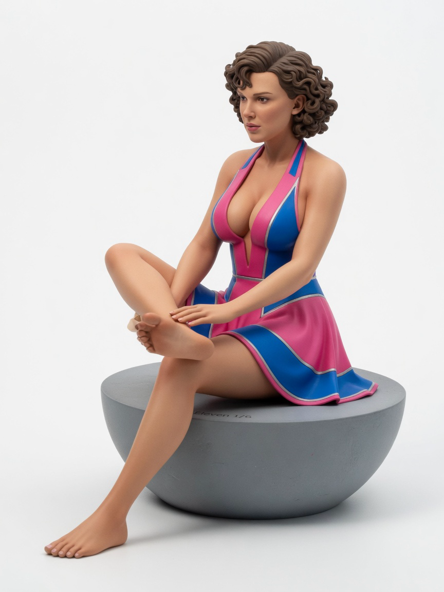 Figura garage kit Elevena Bloom · estilo Cyber · cyber resina · resina pintada a mano · Garage Kit Studio