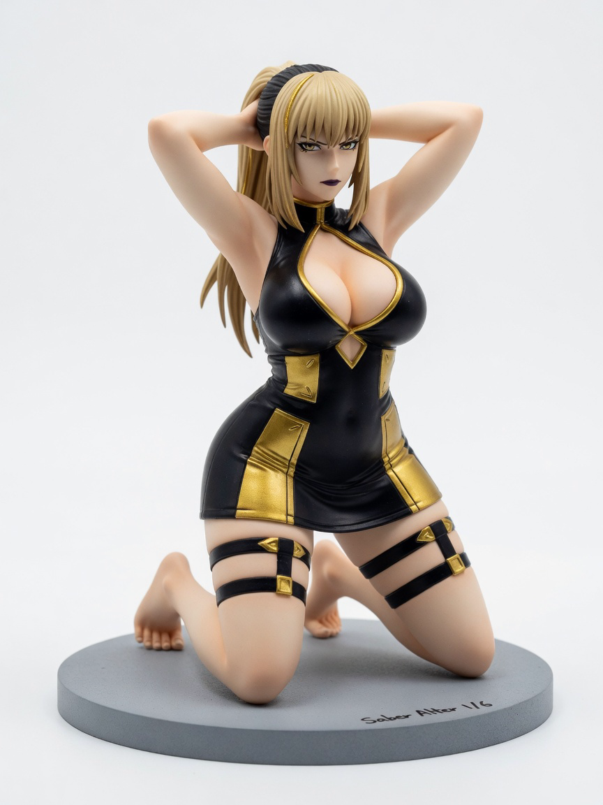 Figura garage kit Saberh Alter · estilo Magia · heroina magica artesanal · resina pintada a mano · Garage Kit Studio